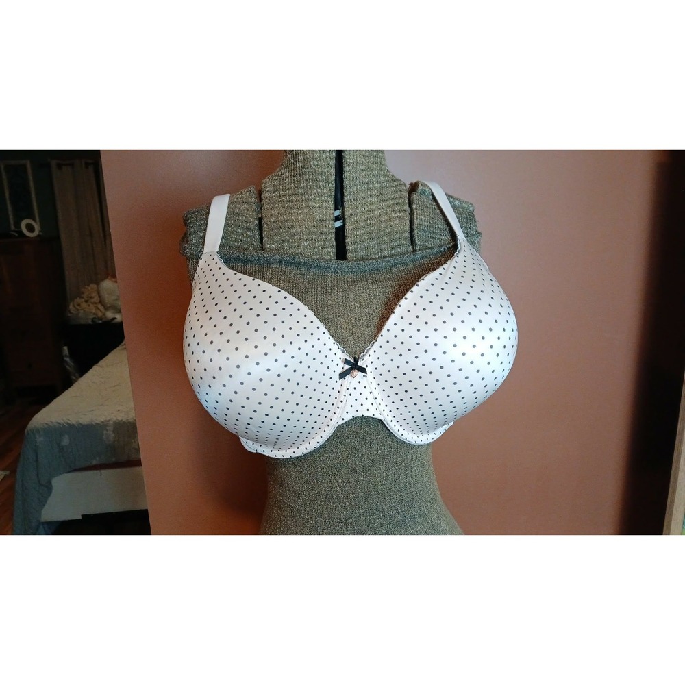 Victorias Secret Body by Victoria Full Coverage Polka Dot Bra 40DDD White Navy